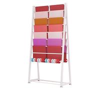 9-Tier Floor-Standing Metal Scarf & Towel Display Rack Double-Sided Wrapping Paper & Ribbon Holder Commercial Clothing Stand (Black 100x40x170cm)
