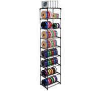 9-Tier Metal 3D Printer Filament Storage Rack, 16.5" x 12" x 80.7" Spool Holder DIY Tiers Filament Storage Shelf for 3D Printing Machine Workspaces Holds up to 54 Spools, Tool-Free Assembly