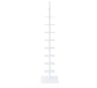 9-Tier Metal Book Tower, Invisible Corner Bookshelf, Simple Floor Bookcase for Living Room & Home Office, Modern Design, Space-Saving Storage (White)