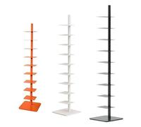 9-Tier Metal Bookshelf, Slim Corner Book Tower with Vertical Back, Tall Narrow Ladder Shelf, Space-Saving Display Stand for Small Rooms, Multi-Purpose Book nizer.