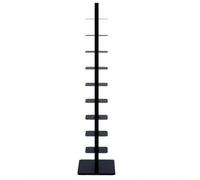 9-Tier Metal Spine Bookshelf - Vertical Book Tower, Slim Ladder Shelf for Corners, Space-Saving Bookcase and Multipurpose Storage Rack for Home Office
