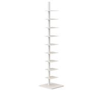 9-Tier Narrow Metal Bookshelf Corner Ladder Bookcase for Small Spaces Multi-Functional Storage Rack for Home Office & Living Room nization