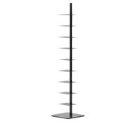 9-Tier Vertical Spine Bookshelf, Metal Bookcase Tower for Small Spaces, Tall Narrow Ladder Design, Multi-Purpose Corner Bookshelf for Home or Office Display