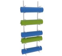 9-Tier Wall Mounted Yoga Mat Rack - Metal Organizer for Home Gym & Yoga Studio, Multi-Functional Holder for Yoga Mats, Pilates Mats & Foam Rollers (Black, 9 Layers)