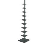 9-Tier White Bookshelf with Metal Back, Vertical Space-Saving Tower for Small Rooms, Multi-Purpose Corner Solution, Slim Ladder Design for Stunning Home Book Display