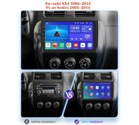 9" Touchscreen Autoradio for Suzuki SX4 2006-2013 & Sedici 2005-2014 - Wireless Carplay, Android Auto, GPS Navi, 5G WiFi, DSP Audio, BT 5.0, Rear Camera, SWC