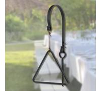 9'' Triangle Dinner Bell with Hanger & Call Striker Ringer Outdoor Bell Wall Mounted Bell Metal Bell Wrought Iron Country Bell for Home Barn School Church Playground Chuck Wagon Decor