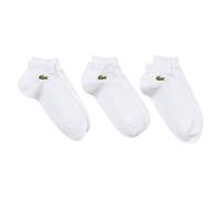 (9 UK-11 UK, White) Lacoste Mens Embroidered Logo Trainer Socks (Pack of 3)