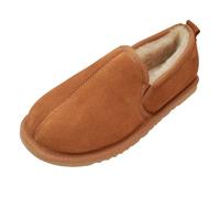 (9 UK, Chestnut) Eastern Counties Leather Mens Sheepskin Lined Soft Suede Sole Slippers