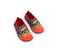 Hot Wheels Boys Red Aqua Shoes | Flame Graphic Pull-On Tab Water Shoes with Checkered Pattern | Textured Sole Beach Footwear | Pool & Beachwear Summer Shoes Merch - 9 UK Child