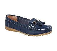 (9 UK, Navy Blue) Boulevard Womens/Ladies Action Leather Saddle Loafers