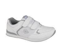 (9 UK, White/Grey) Dek Mens Drive Touch Fastening Trainer-Style Bowling Shoes
