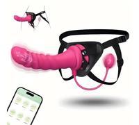 9 Vibrating Modes Strap On Dildo Womens Sex Toys - Double Ended Removable Flower Bud Anal Plug Masturbators, Strap On Harness Anal Dildos Vibrator G Spot Clitoral Vibrator with App Control