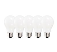 9 Watts A60 E27 LED Bulb Opal Warm White Dimmable, Pack of 5 Harper Living White One Size