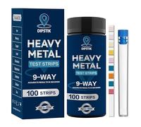 9 Way Heavy Metals Water Test Strips, 100ct Home Water Testing Kit for Iron, Mercury, Copper, Lead, Chromium, Magnesium, Cadmium, Calcium,Zinc