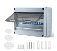 9 Way Miniature Circuit Breakers with Waterproof Distribution Box Outdoor, Leakage Overload Short Circuit Protection for Home, Industrial, and Commercial Use