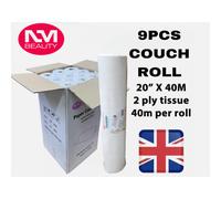 9 White Couch Rolls Medical Table Hygiene Salon Bed Roll 20" X 40M NMB