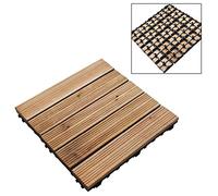 9 WOODEN FLOOR DECK TILES SLAB SET EASY LOCKED FOR GARDEN PATIO DECKING PATH