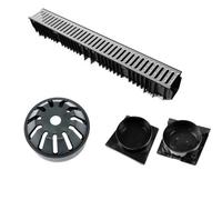 9 X 1M Lengths Clark Drain Cd425 Galvanised Grating A15 Channel Drainage With 1 X Stopend & Outlet Pack Cd402 & 1 Leaf Guard Cd403