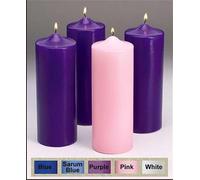 9" x 3" Advent Pillar Candles (3 Purple, 1 Pink)