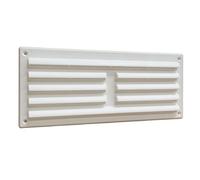 9" x 3" White Plastic Louvre Air Vent Grille with Removable Flyscreen Cover, Louvre Air Vent with Flyscreen, Shed Air Vent, Removable flyscreen Plastic Vent Cover (260mm x 105mm)