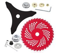 9" x 36 Teeth Carbide Tipped Brush Cutter Blades& 10" x 3 Teeth Brush Cutter Blade,Round Chainsaw Carbon Steel Brush Cutter Blades with Adapter Kit,Weed Lawn Trimmer Tools for Brush Cutter Weed Eater