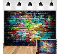 9 x 6 ft colourful brick wall photography backdrop vinyl graffiti backdrops adults children portrait photo background studio props booth birthday party decor supplies photo shoot 2.7 x 1.8 m