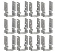 (9 x 6 x 15 cm) vidaXL Fence Anchors Garden Ground Anchor Post Bracket Silver Galvanised Steel
