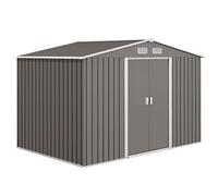 9 x 6FT Foundation Ventilation Steel Outdoor Garden Shed Grey