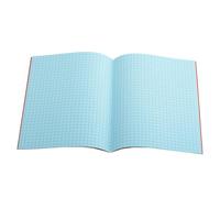 9" x 7" - 7mm Squared Tinted Paper - Exercise Book Red Cover - Aqua - Pack of 10