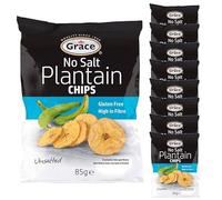 9 x 85g Unsalted Plantain Chips Banana Crisps Natural Lunch Snack Gluten Free