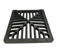 9" x 9" 229mm x 229mm 13mm 1/2" thick Square Cast Iron Gully Grid / Grate Heavy Duty Drain Cover Black Satin Finish