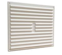 9" x 9" White Plastic Louvre Air Vent Grille with Removable Flyscreen Cover