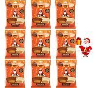 9 x Christmas Peanut Butter Bites 62g - Milk & White Chocolate Disco Lights Treat - Res