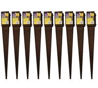 Eliza Tinsley 9 X Fence Post Holder Support Drive Down Spike Clamp Grip Brown For 100mm X 100mm Posts, 750mm Spike (4"x30") Swiftpost, Pack Of 9