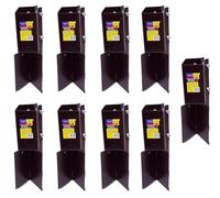 Eliza Tinsley 9 X Fence Post Holder Support Concrete In Shoe Anchor Clamp Grip Brown For 75mm X 75mm Posts (3") Swiftpost, Pack Of 9