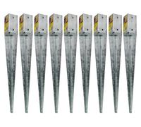 Eliza Tinsley 9 X Fence Post Holder Support Drive Down Spike Wedge Grip Galv For 75mm X 75mm Posts, 600mm Spike (3"x24")) Swiftpost, Pack Of 9