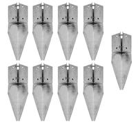 9 x Fence Repair Post Holder 75mm posts Support Drive Down Spike Clamp Grip Galvanised for 75mm x 75mm (3") posts, Eliza Tinsley Swiftpost, Pack of 9