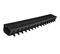 9 X Heavy Duty A15 Easy Flow Storm Drain Shallow Flow Drainage Pvc Channel 1M Length Including 2X End Blanks & 1X Outlet
