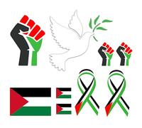 9 x Palestine Flag Iron on Screen Print Transfer Palestinian Freedom Dove
