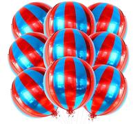 9 x Party Balloons, 22 Inches Red Blue 4D Aluminium Balloon, Circus Balloon, Helium Balloons for Birthday Carnival Circus