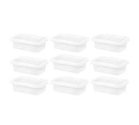 9 x Plastic Storage Box 4 LITRES Clear Lidded Office Home Stationery Storage UK