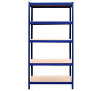 9 x T-Rax Blue Metal Racking Units 90cm x 45cm x 180cm - 5 tier storage bay garage and warehouse storage