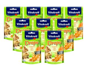 9 x VITAKRAFT SMALL ANIMAL DROPS : Yogurt Berry Carrot Rabbit Guinea Food Treats