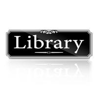 9"x3" Library Door Sign Acrylic Self-stick Signage for School Reading Room Books Lovers (Black)