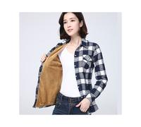 (9, XL) Winter New Women's Warm Plaid Shirt Coat Casual Fleece Velvet Plus Thicke Jacket Tops College Style Woman Clothes Outerwear