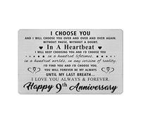 9 Year Anniversary Card Gifts for Husband Him, Happy 9th Ninth Wedding Anniversary Cards Gift for Men, Engraved Metal Wallet Insert