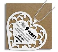9 Year Anniversary Ornament, Heart Shaped Stainless Steel Gift for Wife Husband Couple, 9 Years and Still Counting Wedding Anniversary Keepsake for Him Her Romantic Hanging Decor SXX4