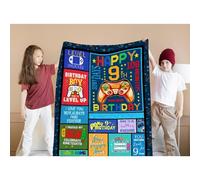 9 Year Old Boy Birthday Gifts, Game Throw Blanket Gift for Boy Girl Kid Game Lover, 40"x50" Soft Cozy Plush Fuzzy Lightweight Flannel Throw for Couch Travel