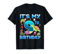 9 Year Old Girls Boys 9th Birthday Sea Turtle Themed T-Shirt